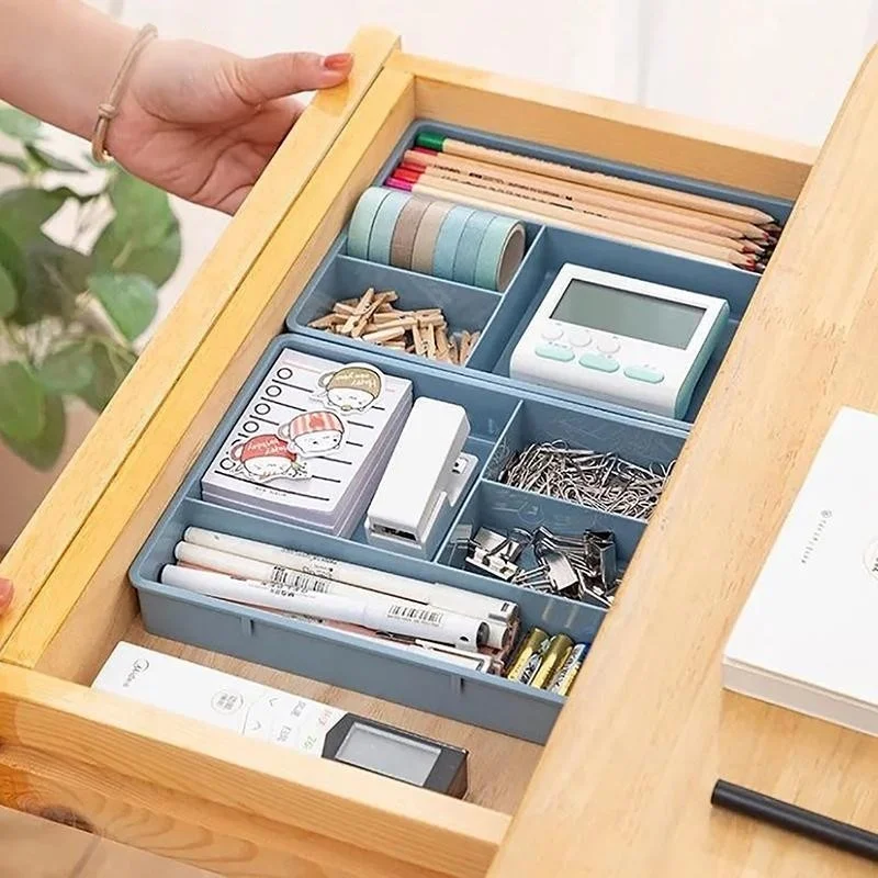 Table Drawer Storage Case Stackable Multi-Cell Sundries Storage Tray Dressing Desk Jewelry Stationery Organizer Makeup Organize