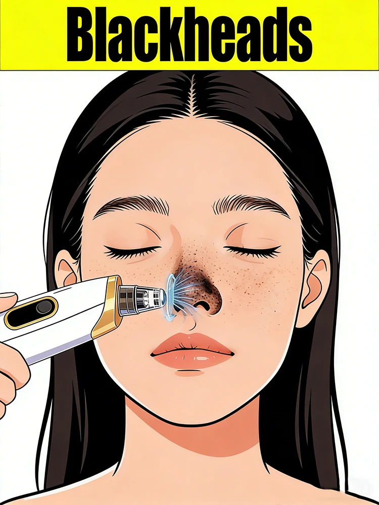 Blackhead Remover Pore Cleaner Black Dots Vacuum Cleaner Skin Pimple Acne Extractor Facial Cleaning Electric Black Head Removal.