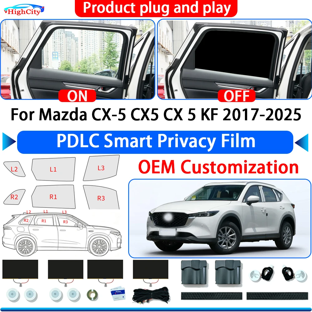 For Mazda CX-5 CX5 CX 5 KF 2017-2025 Switchable Electric Smart Privacy Film Polymer Dispersed Liquid Crystal Film Glass Window