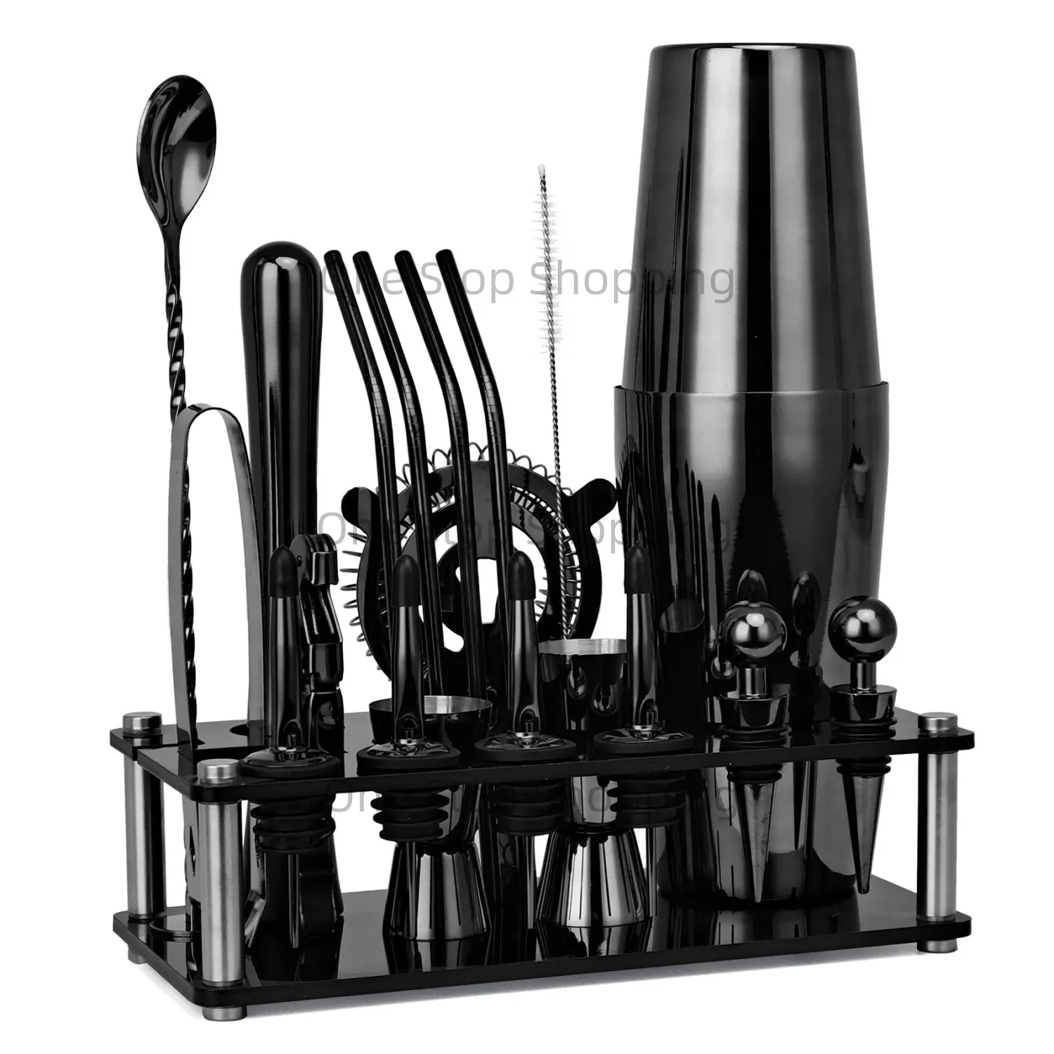 20PCS Cocktail Shaker Set Bartender Kit Bar Tool Set with Acrylic Stand Bars Set with Practical Bar Accessories for Bar Lounge