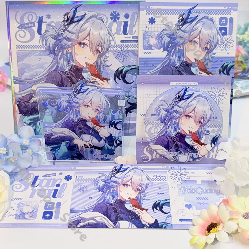 Honkai: Star Rail Yao Guang Evanescia Coloured Paper Shikishi Cosplay Tinplate Badge Laser Ticket Acrylic Standing Plate