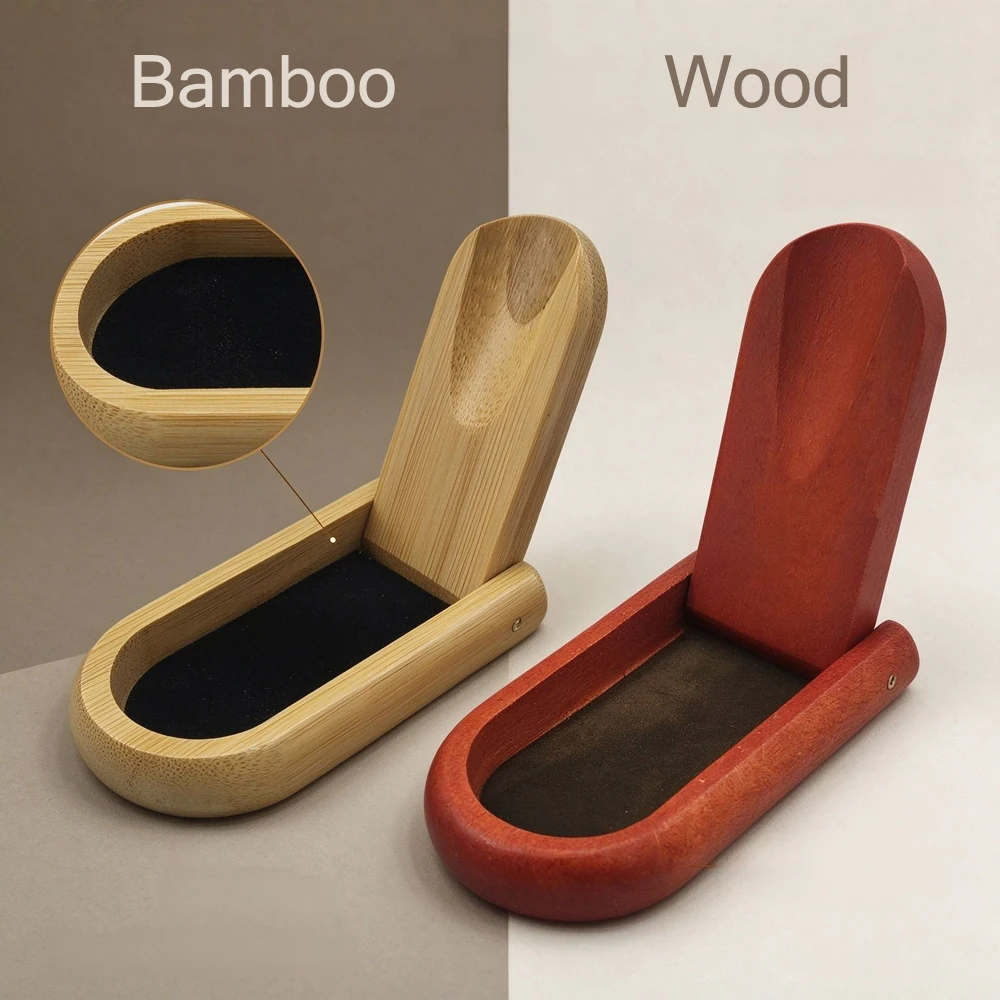 1pc Flame Lover Foldable Tobacco Smoking Pipe Stand Holder Rack Natural Wood Bamboo Pipes Display Portable Wooden Accessories