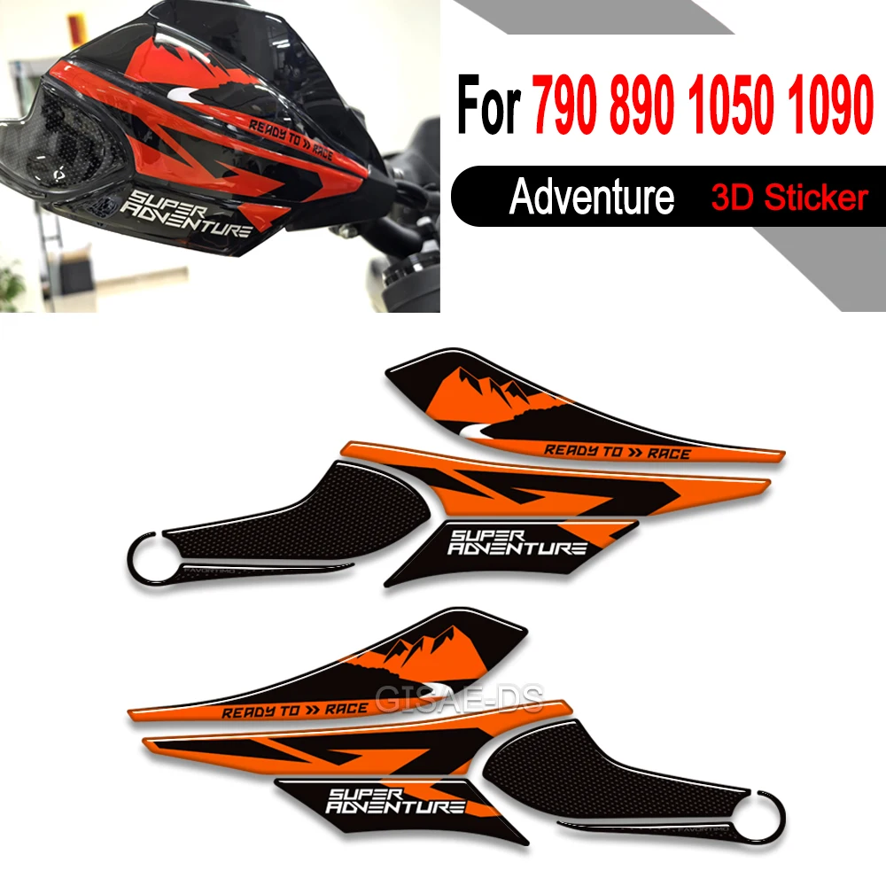 For 790 890 1050 1090 1190 1290 Adventure R ADV Motorcycle Handguard Shield Hand Guard Protector 3D Resin Stickers Kit