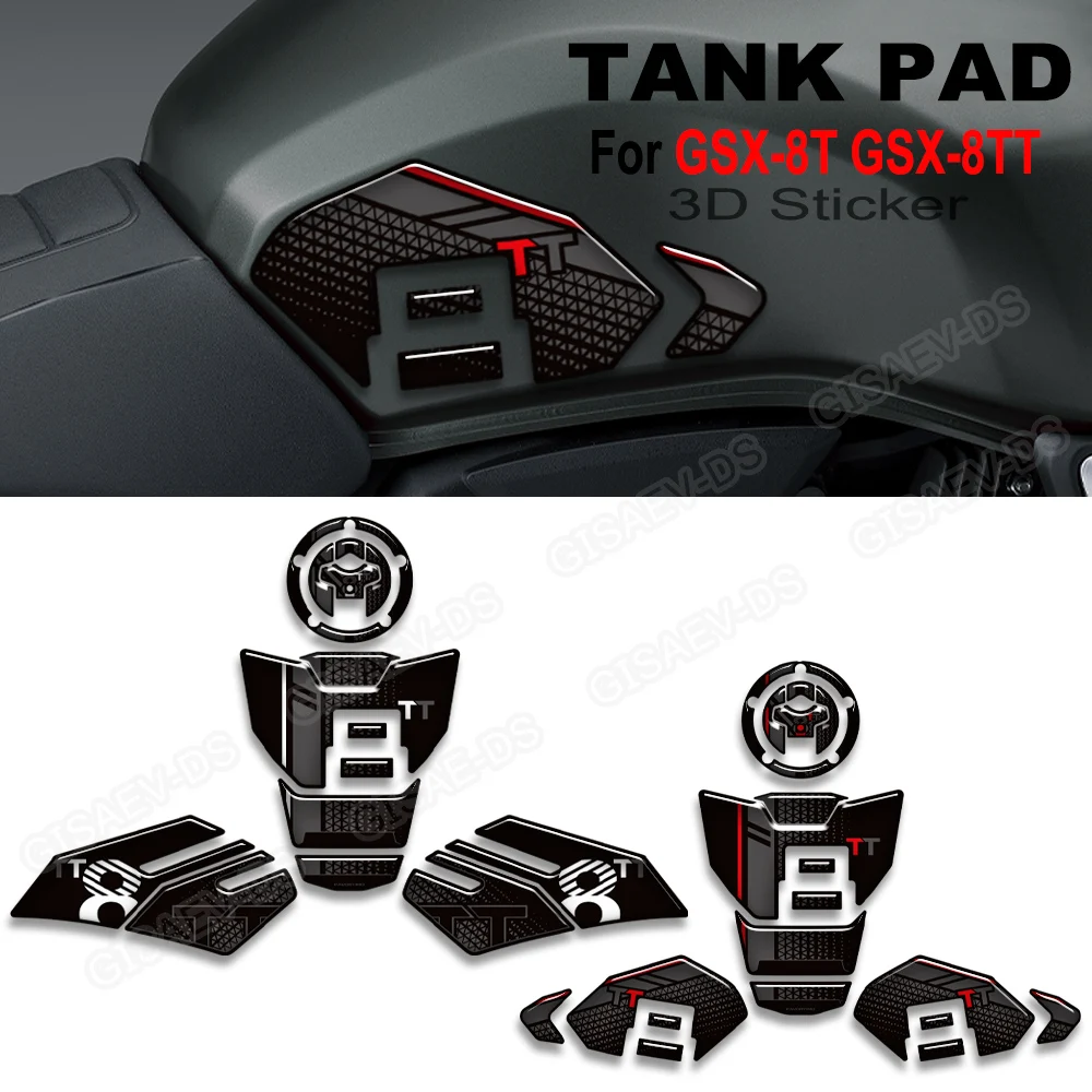 Motorcycle 3D Stickers Fuel Tank Pad Protector Stickers Decals Kit For GSX-8T GSX-8TT GSX 8T 8TT 2025 2026