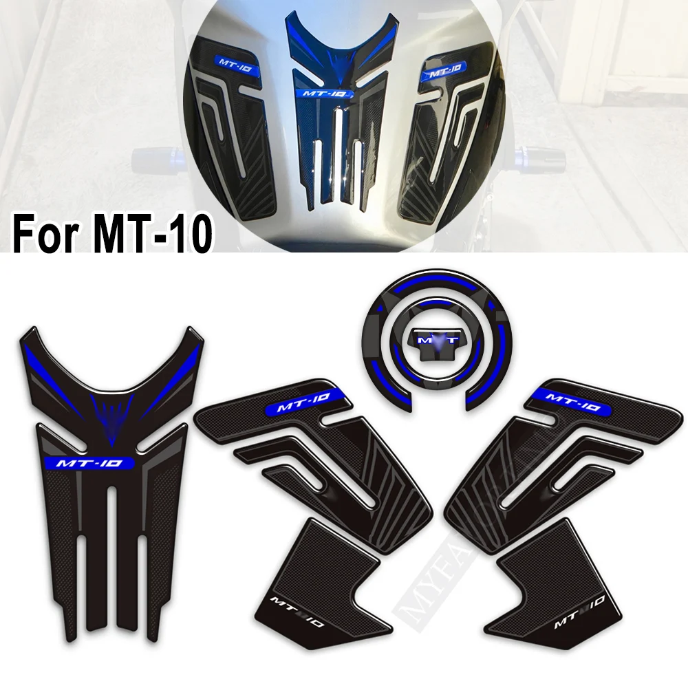 Motorcycle For Yamaha  MT-10 MT 10 SP FZ10 FZ  Tank Pad Gas Tank Grips Side 3D Stickers Knee Grips Protectors Decal Kit mt10