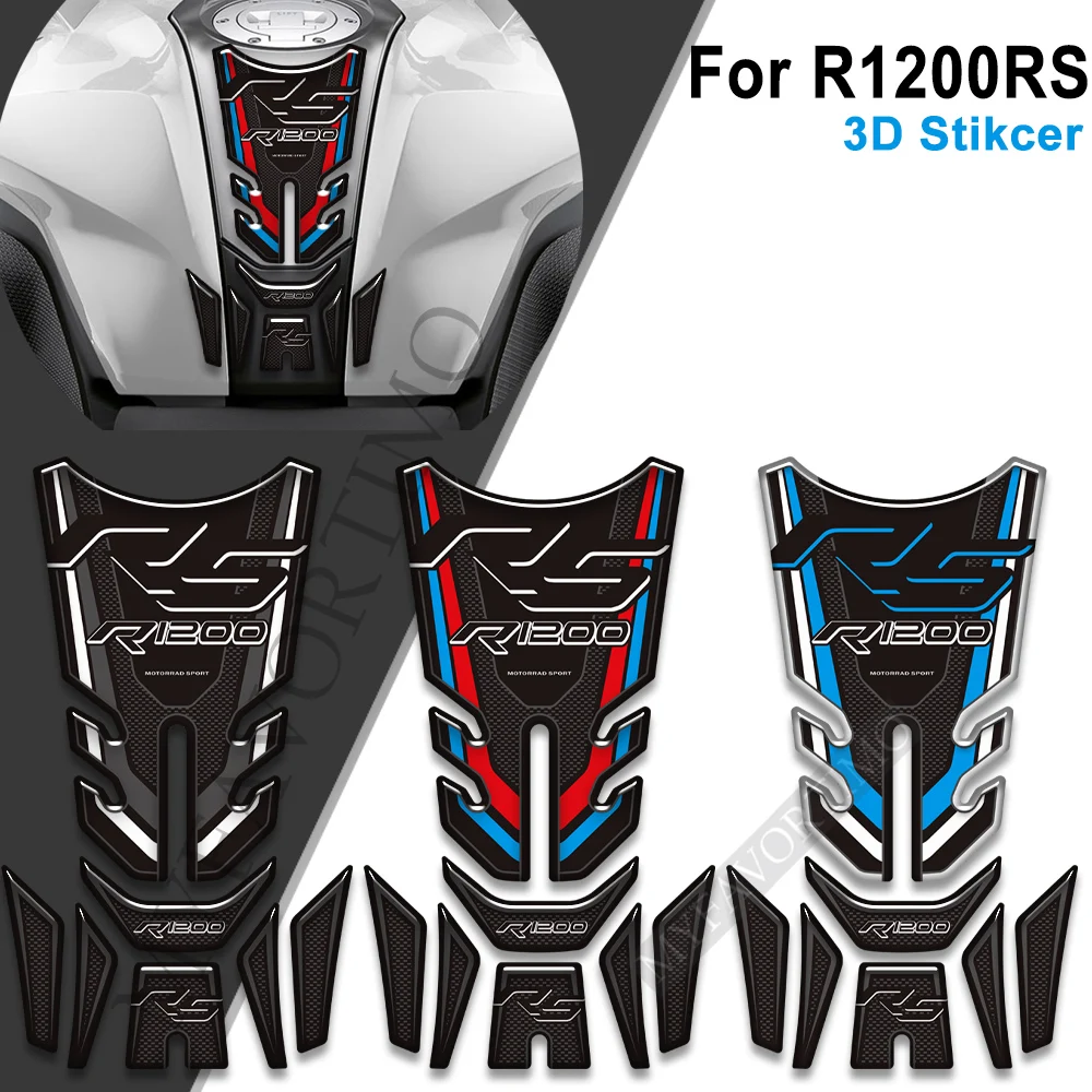 Motorcycle Accessories Fuel Tank Pad Protector Covers Waterproof 3D Resin Stickers Kit For BMW R1200RS R1200 R 1200 RS ﻿
