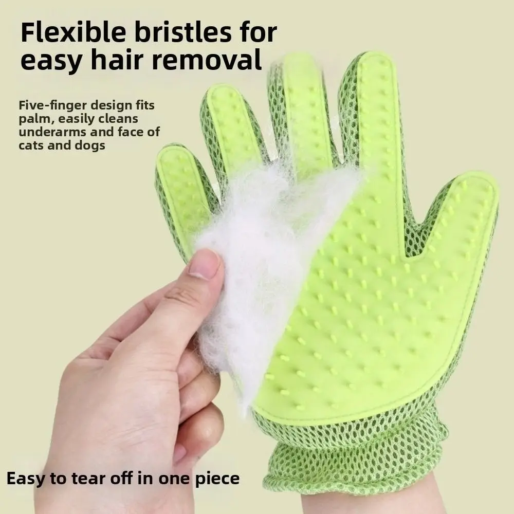 Double Sided Pet Grooming Glove Breathable Thicken Dog Hair Remover Easy To Clean Anti-Scratch Cat Grooming Cleaning Glove