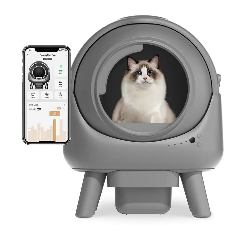 Smart Automatic Self-Cleaning Cat Litter Box, Open-Top Electronic Litter Box With Odor Removal