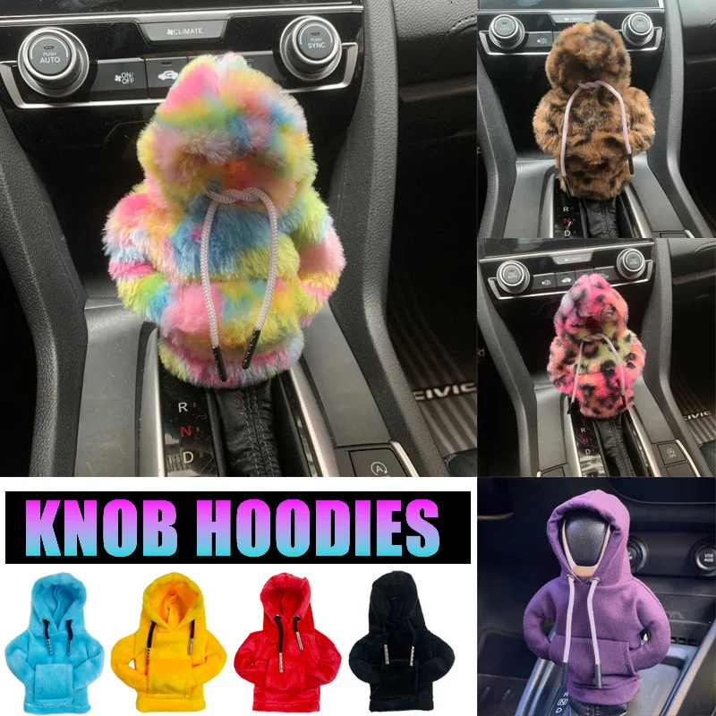 Car Gear Shift Hoodie Cover Mini Shift Cover Gear Handle Decoration Manual Automatic Universal Auto Shift Lever Interior Decor