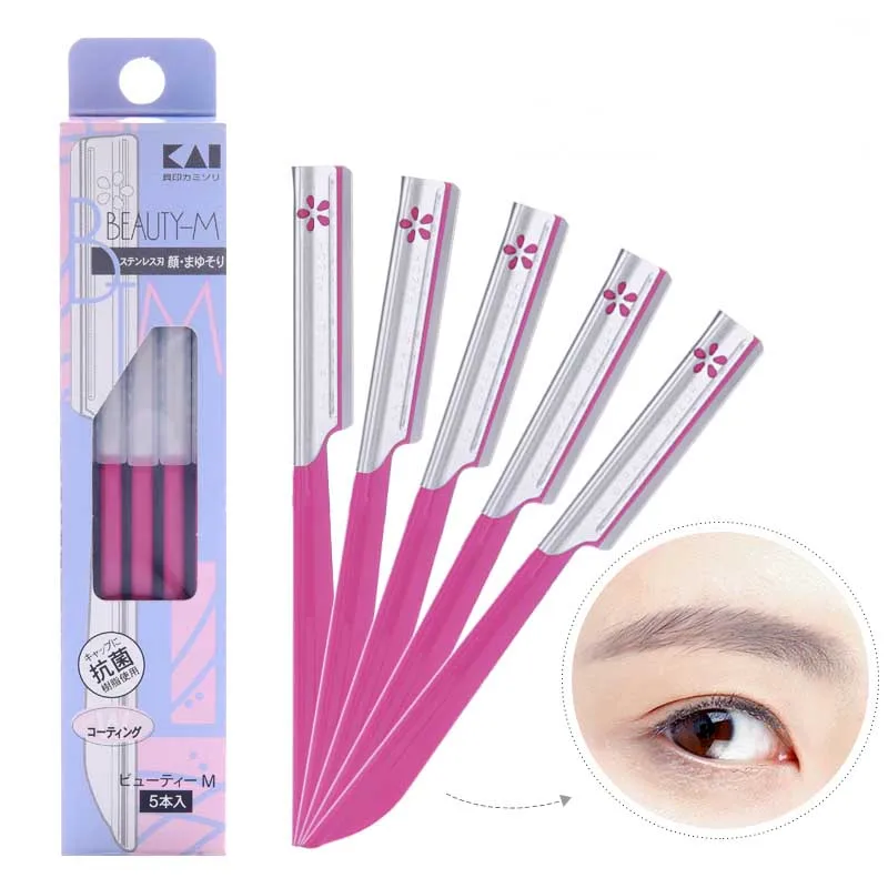 5pcs Eyebrow Trimmer Combo Set Eyebrow Razor Japan Brand Eyebrow Trimmer Styling Knife Shaper Shaver Blade Facial Hair Remover