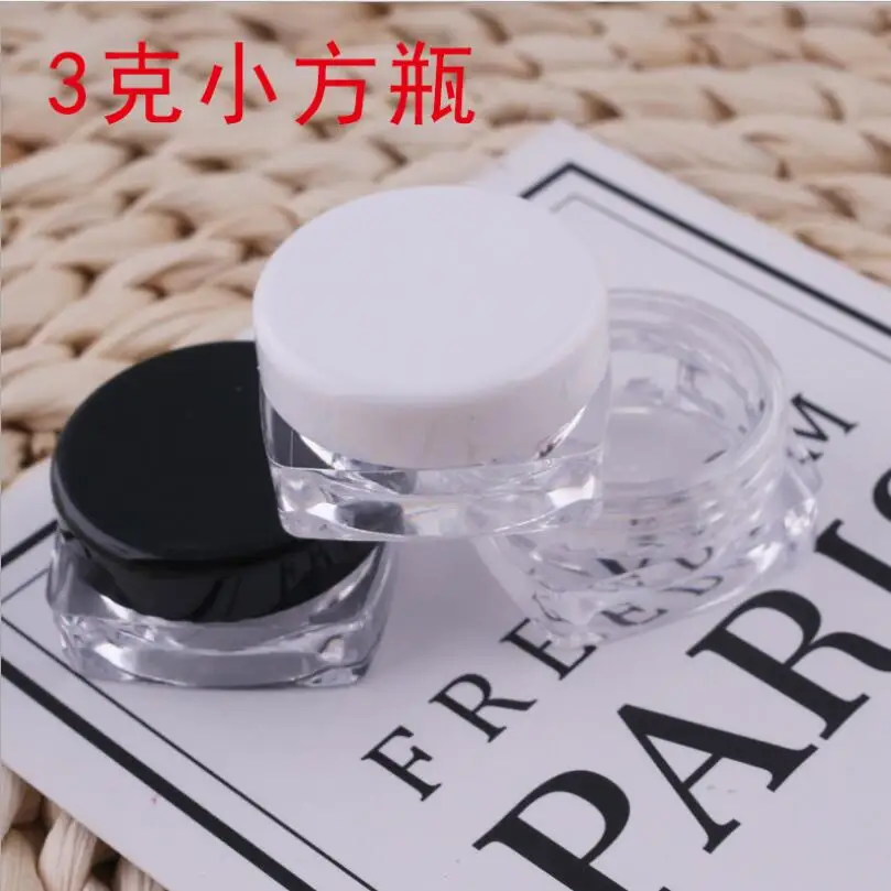5pcs Empty plastic square 3g cream pot loose powder jar refill container cosmetic packing T0434