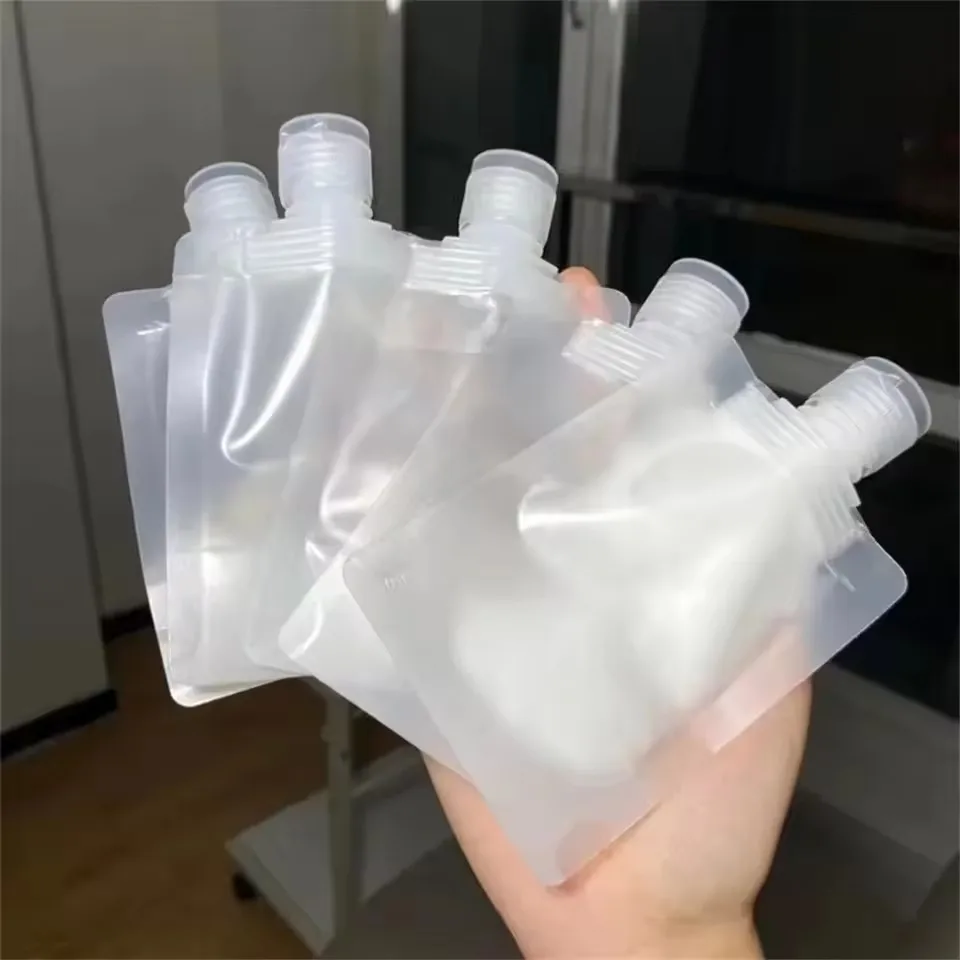 Travel Bottles Empty Squeeze Bag Refillable Lotion Dispenser Bag Shampoo Toiletries Liquid Cosmetic Container Storage Pouch 5Pcs