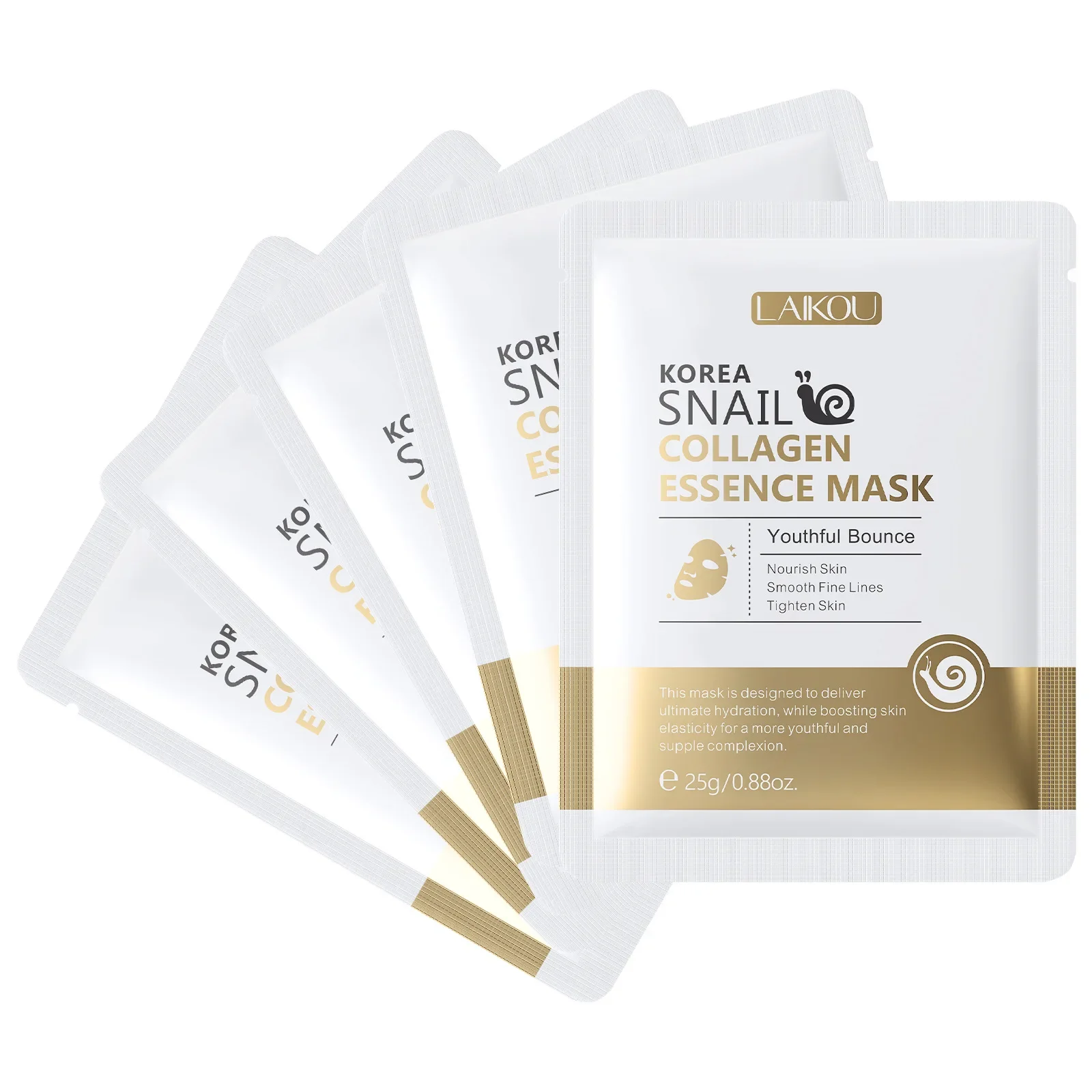 LAIKOU Snail Moisturizing Face Mask Tender Face Sheet Masks Skin Care Korean Cosmetics Replenishment Oil Control Facial Mask