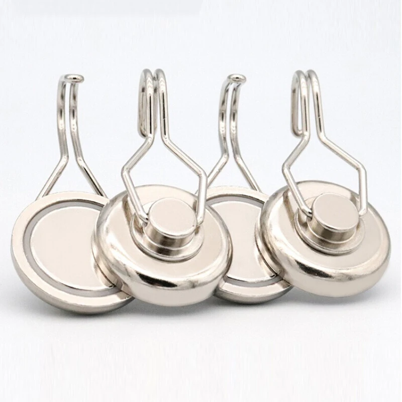 360 Degrees Rotating Magnetic Hook Strong Power Hooks Magnet Super Punch-free Self-adhesive Key Hanger Wall Hook
