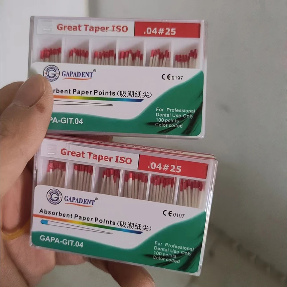 2 Boxes Dental Absorbent Paper Points GAPADENT PP 02/04/06 Taper Disposable Dentist Root Canal Endo Tooth Cavity Dry Materials