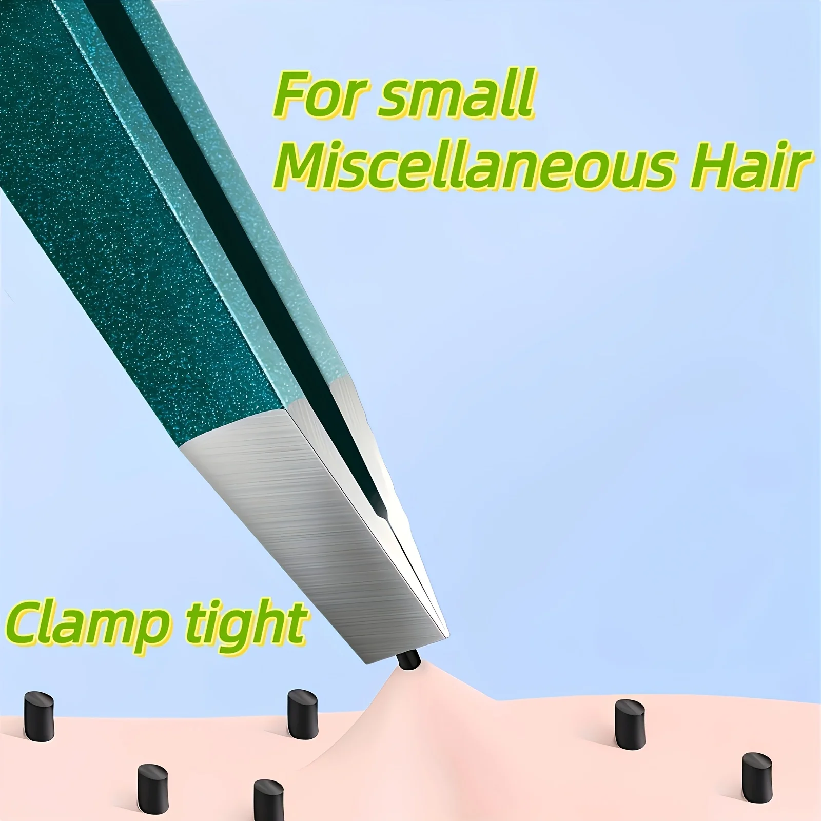 2pcs High Precision Stainless Steel Eyebrow Clip Slanted Tip Tweezers for Hair Removal, Beard Removal False Eyelash Application