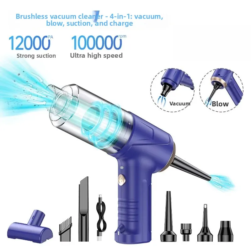 Cross-border multi-function household vacuum cleaner blow-sucking and charging integrated wireless dust blower super suction