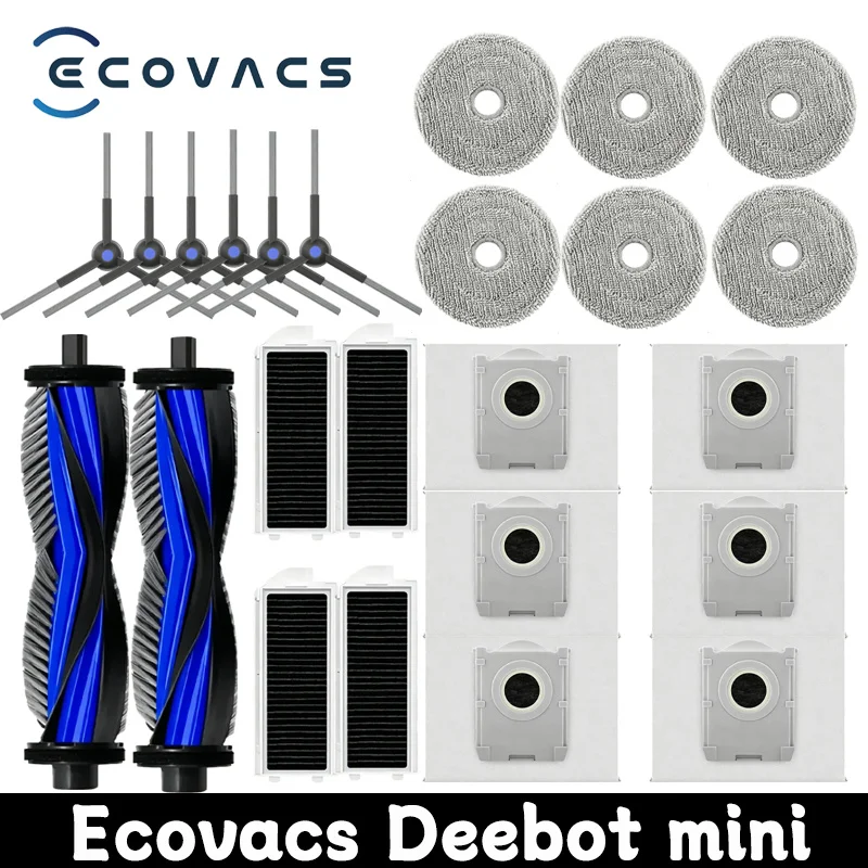 Ecovacs Deebot mini Robot Vacuum Spare Parts Main Side Brushes Mop Cloths HEPA Filters Dust Bags Accessories