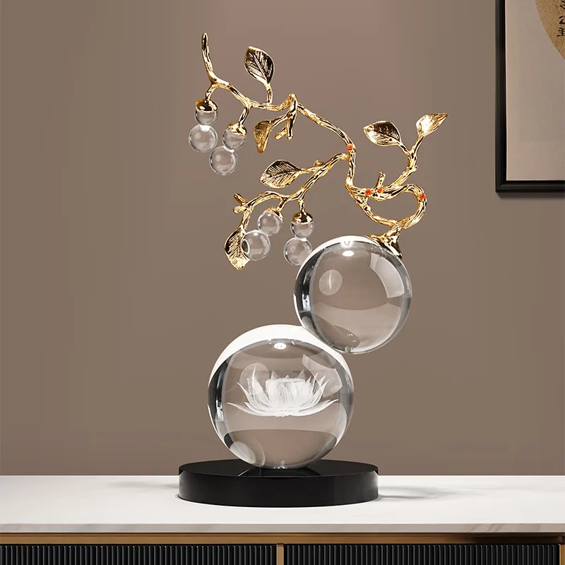 Luckier Blown Ordinary Glass Lotus Gourd Ornaments Light Luxury High-end Living Room Wine Cabinet Office Home Decorations
