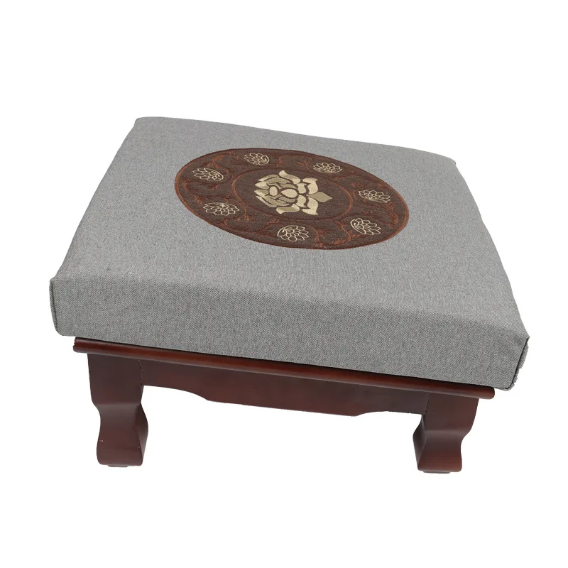 Buddhist hall worship stool solid wood worship pad kowtow kneeling pad, hit seat cushion kneeling pad lotus flower