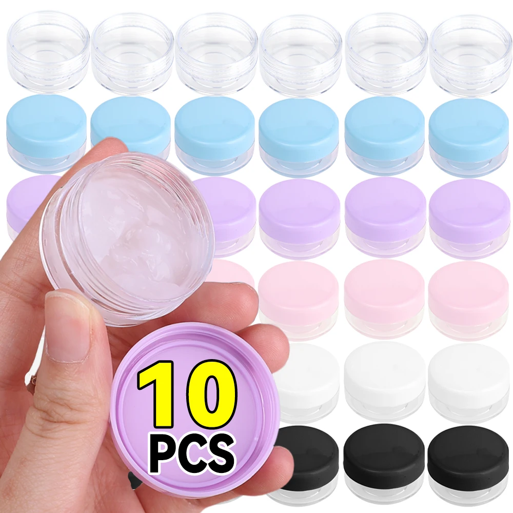 1-10pcs 10g/20g Empty Cosmetic Makeup Jar Pots Transparent Sample Bottles Eyeshadow Cream Lip Balm Container Storage Bottle