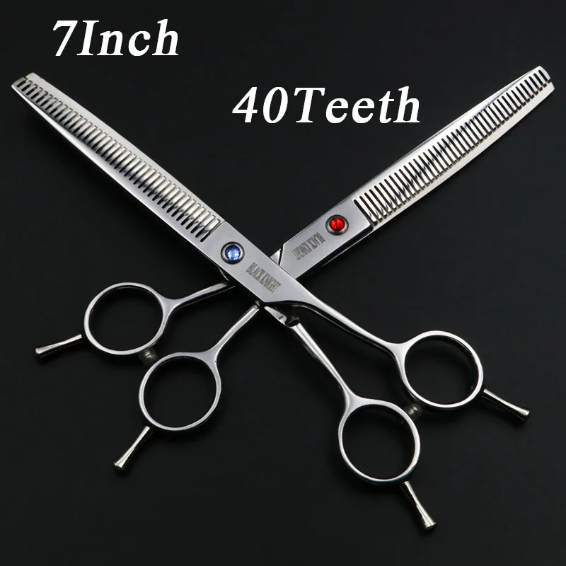 Black Knight 7 inch Professional pet hair scissors hairdressing Barber dog grooming Thinning shears