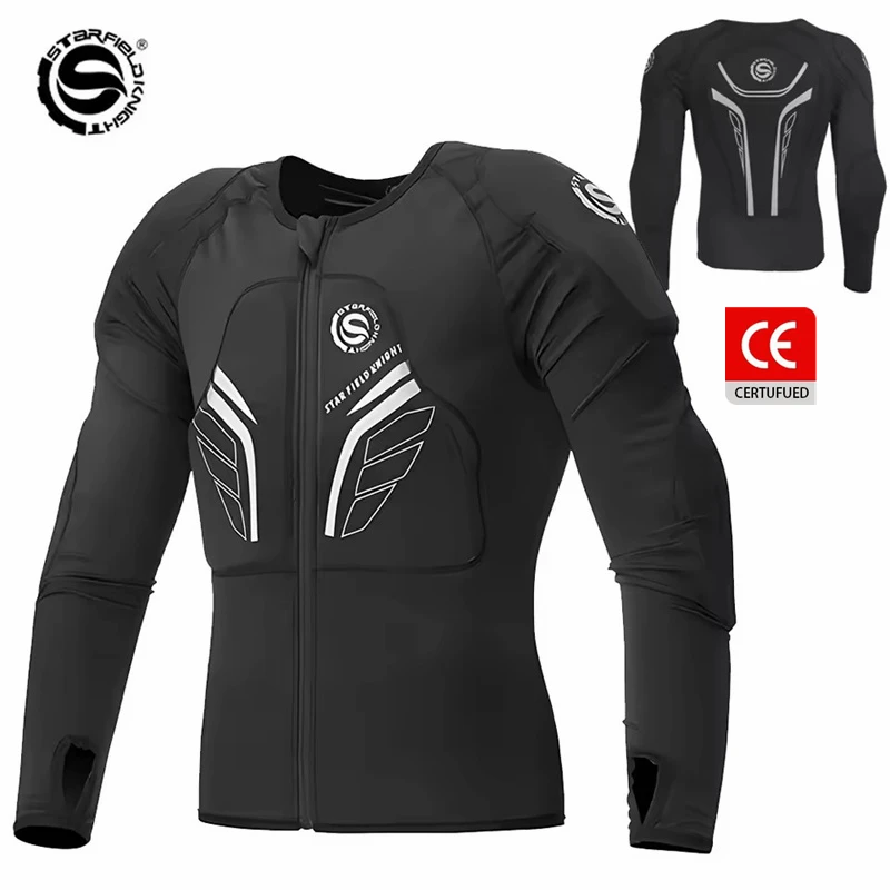 SFK Black Motorcycle Jacket Elastic Slim Fit Summer Breathable 2026 High Quality Men's Riding Clothing Soft Armor Equipment