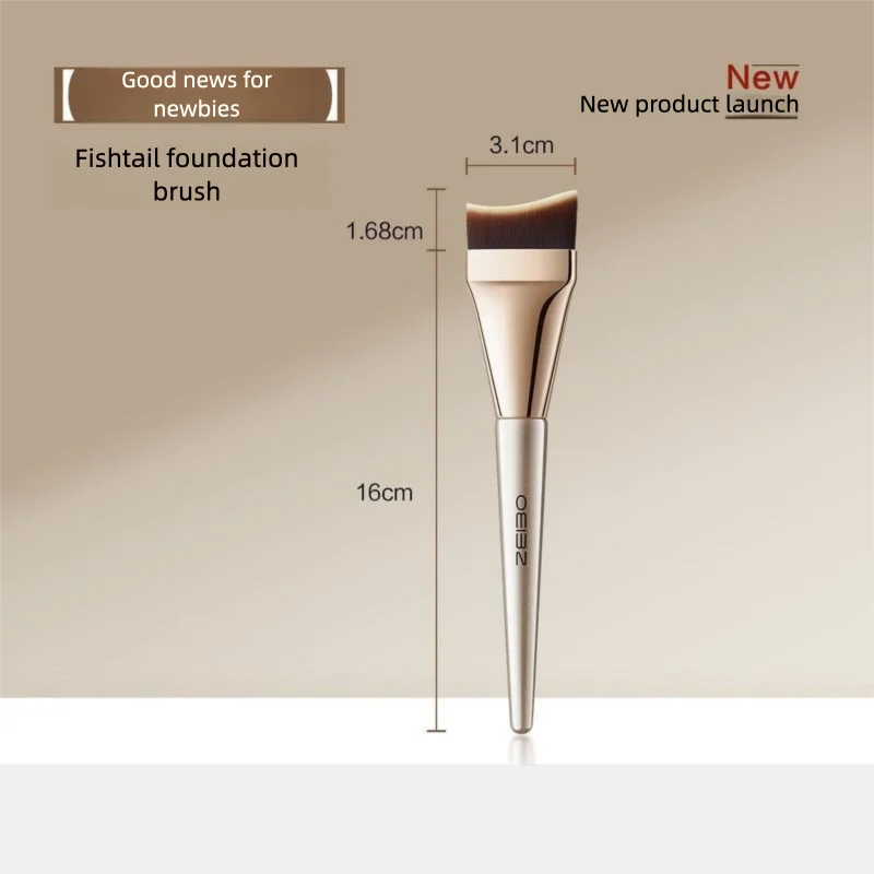 Ouyizhi Ultra-Thin Foundation Brush Makeup Artist Angled Crescent Seamless Newbie Friendly Official Genuine Makeup Tool