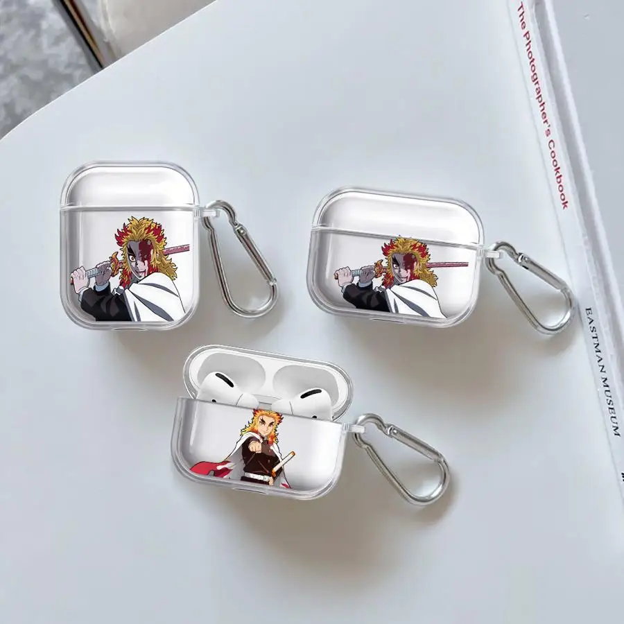 Anime Rengoku K-Kyoujurou Case For Airpods 2 1 3 4 Pro3 Pro2 Pro Clear Earphone Cases Cover