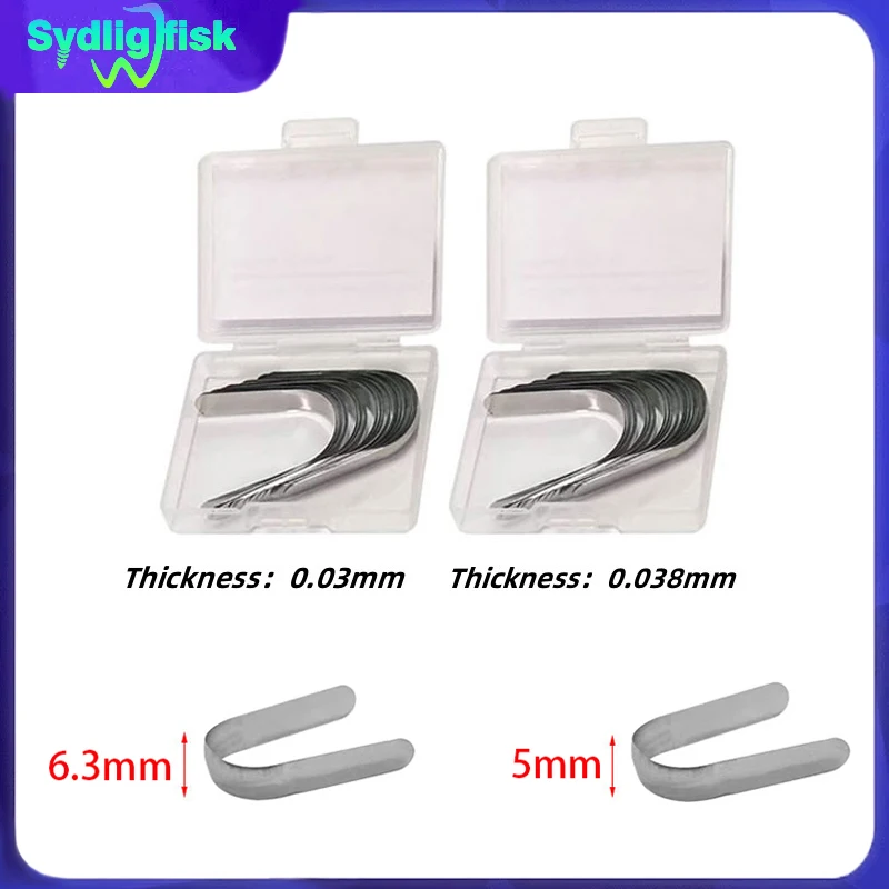 30Pc Dental Tofflemire Contoured Matrices Double Contoured Matrix Stainless Steel Matrix Bands 0.03mm/0.038mm Dentistry Material
