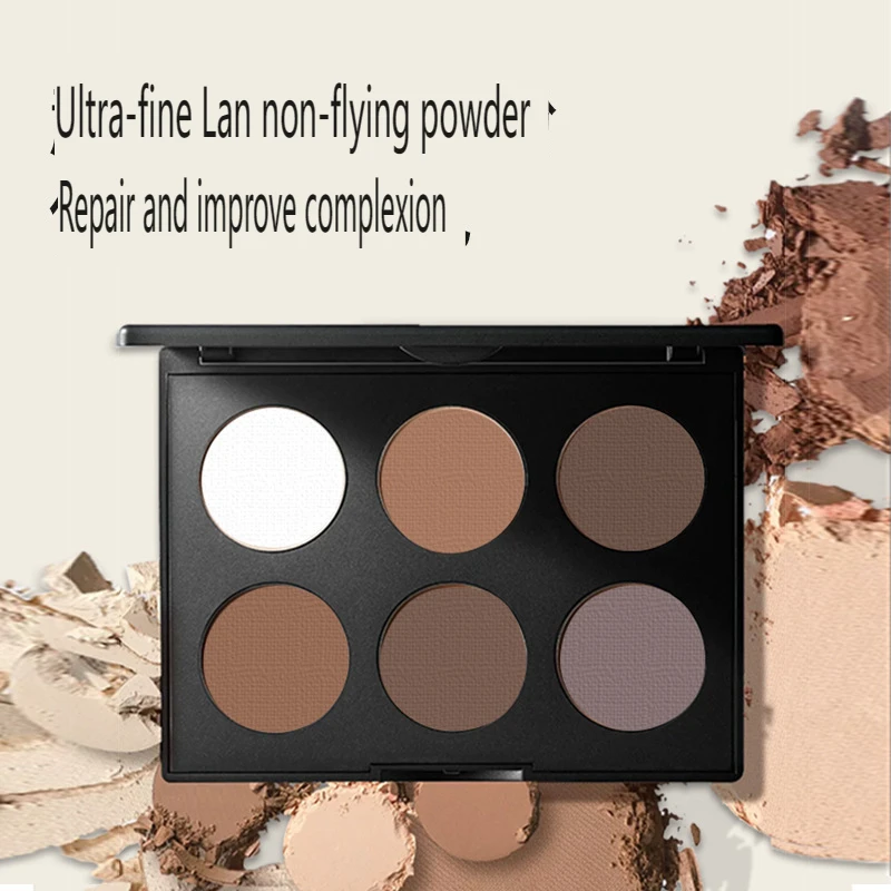 Six Color Contouring Powder Set 3D Lighting Highlight Shadow Nose Shadow Matte Profile European & American Style