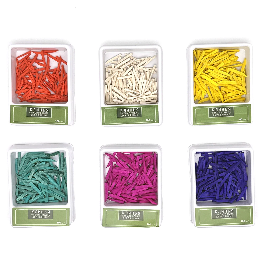 100Pcs Dental Wooden Wedges Interdental Contoured Dental Wedges Nonexpansion with Water Maple Wooden Wedges Dentistry