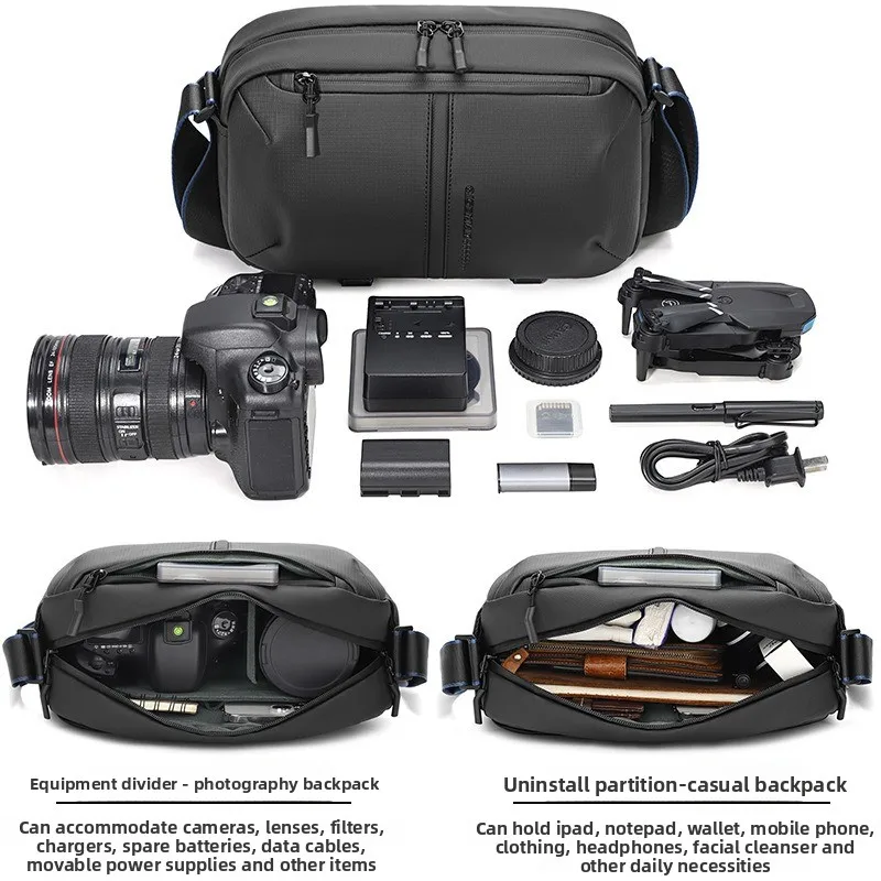 Multi-Purpose Commuter DSLR Camera Bag - Portable Single-Shoulder Cross-Body Camera Bag - Large-Capacity Casual Travel Bag