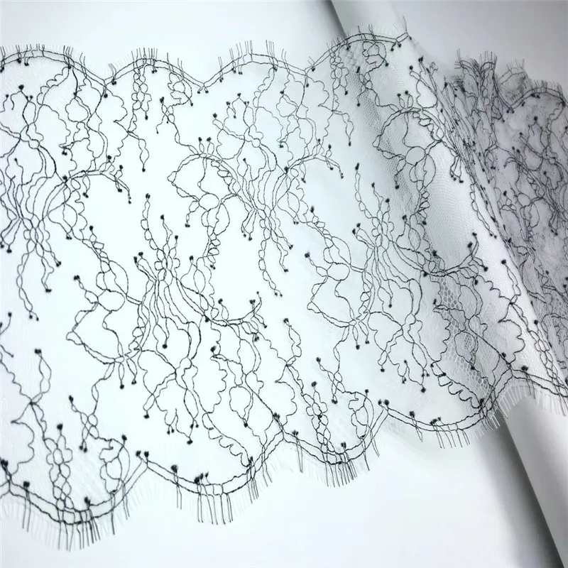 Two tone Eyelash Lace Trimming French Wedding Dress Accessory Chantilly Lace Fabric Trim Handmade DIY Bra Lace Trims