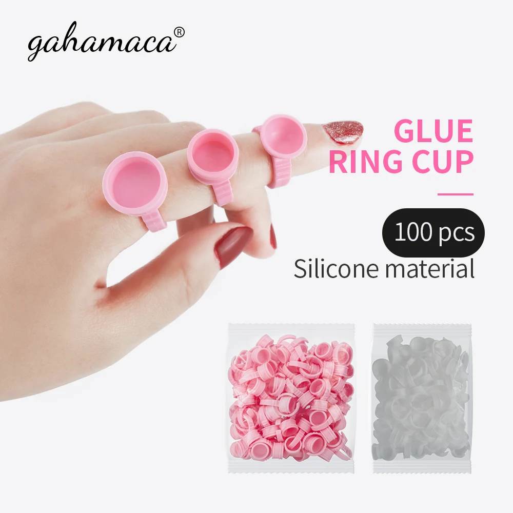 100Pcs Disposable Eyelash Extension Glue Rings, Eyelash Extension Glue Holder Container Tattoo Pigment