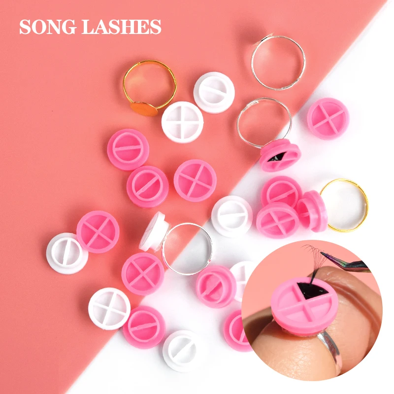 SONG LASHES 100pcs  Eyelashes Cross Delay Cups Planting Grafting Rapid Drying Glue Cup For Eyelash Extension
