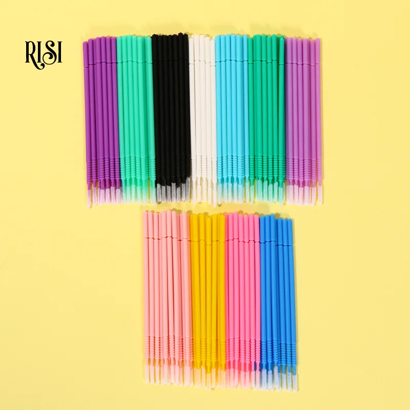 RISI Eyelash Brushes Micro Swab Eyelash Microbrushes Eyelash Extension Accessories Supplies Tools Lash Removing Applicators