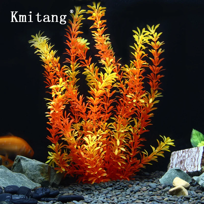 100cm Tropical Plants Large Artificial Water Grass Fake Underwater Plants Soft Plastic False Tree For Aquarium Fish Tank Decor