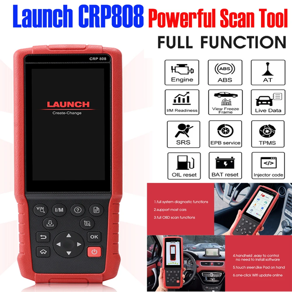 Launch X431CRP808 Multi-language OBD Diagnostic Tool Scanner Supports Handheld Reading Automobile Engine Transmission Repair