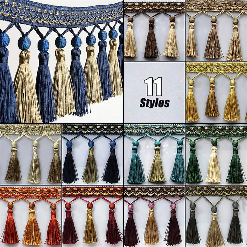 1/3M Tassel Fringe Trim Sewing Crafts Trimmings Edging Curtains Cushion Sofa Table Upholstery Sofa Decor Accessory
