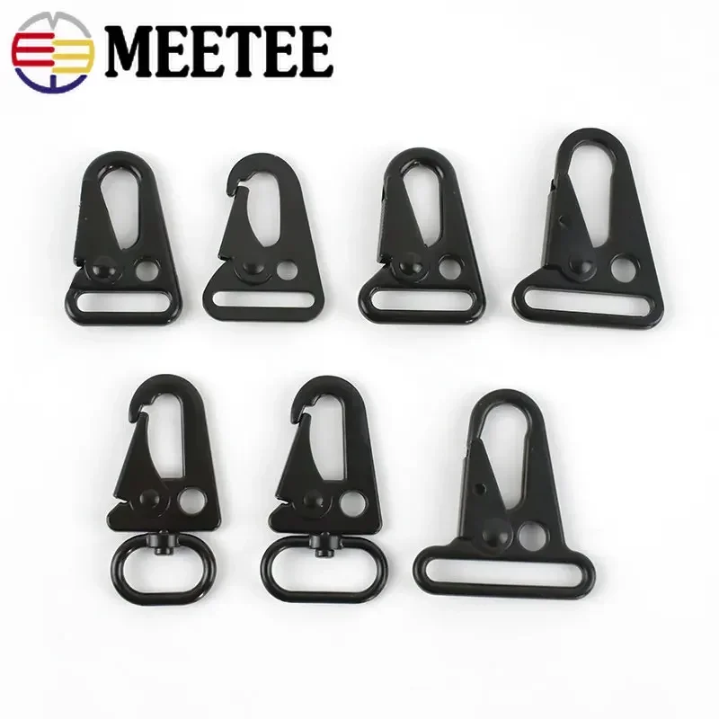 5/10/20Pcs Black Carabiner Clip Metal Buckles 15-38mm Backpack Webbing Strap Trigger Snap Hook Keychain Hanging Climbing Tool