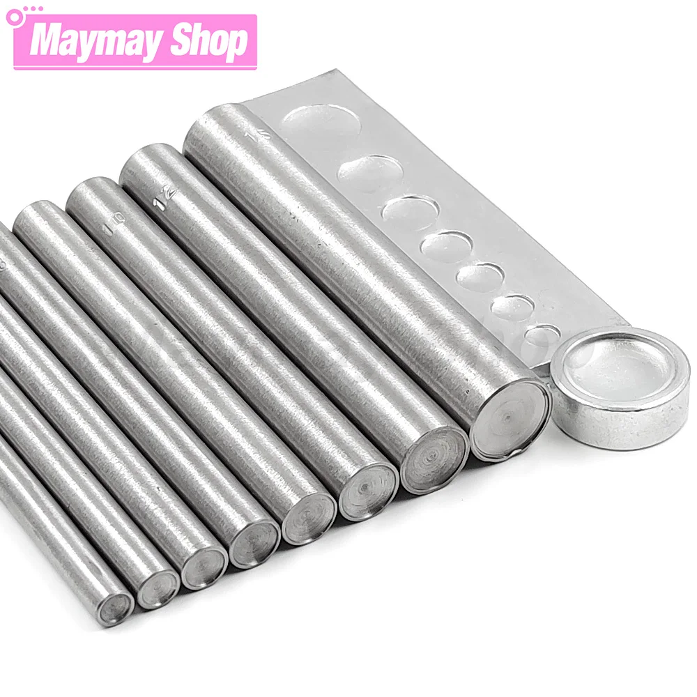 Double Cap Rivets Hand Punch Tool Single Cap Snap Rivet Studs Steel Setting Tool For Leathercraft Bag Belt Garment Shoes Diy