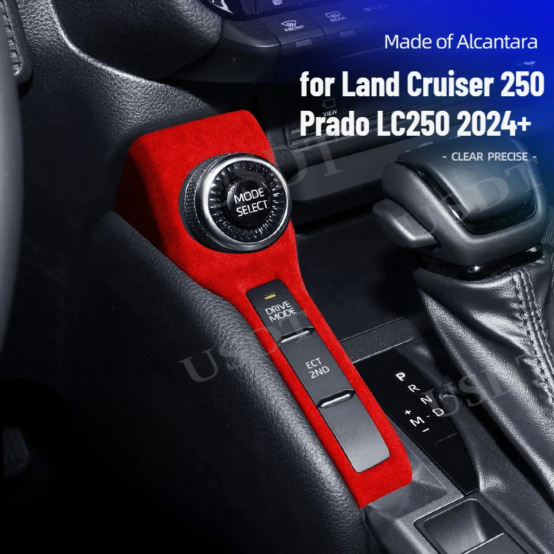 TOP Suede Center Console Mode Conversion Button Cover For Toyota Land Cruiser 250 2024 1958 Prado LC250 First Edition Interior