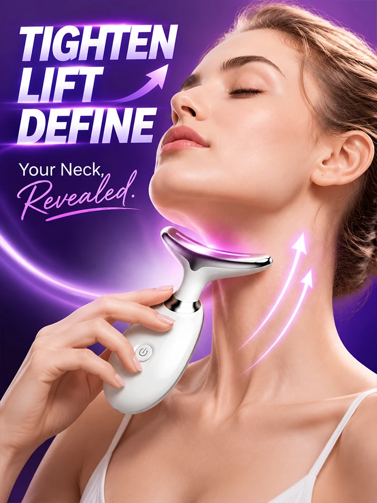 7 Mode EMS Facial Neck Massager Beauty Device Microcurrent Lifting Massage Tool for Face Neck Shoulder Care