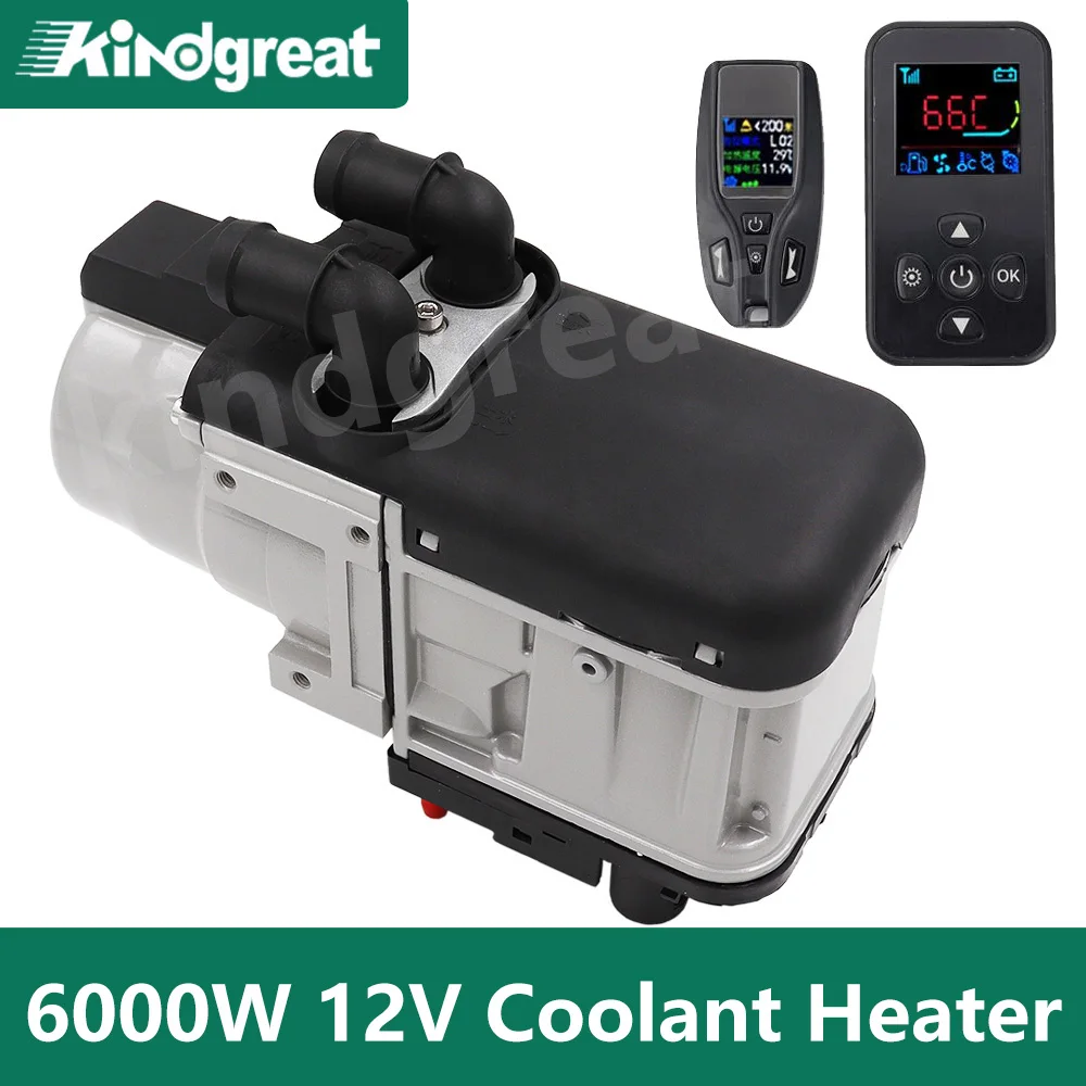 6KW Diesel Dual Mode Preheater Fuel Liquid Heater 12V LCD Switch Parking Heating Device For Trucks Van Car