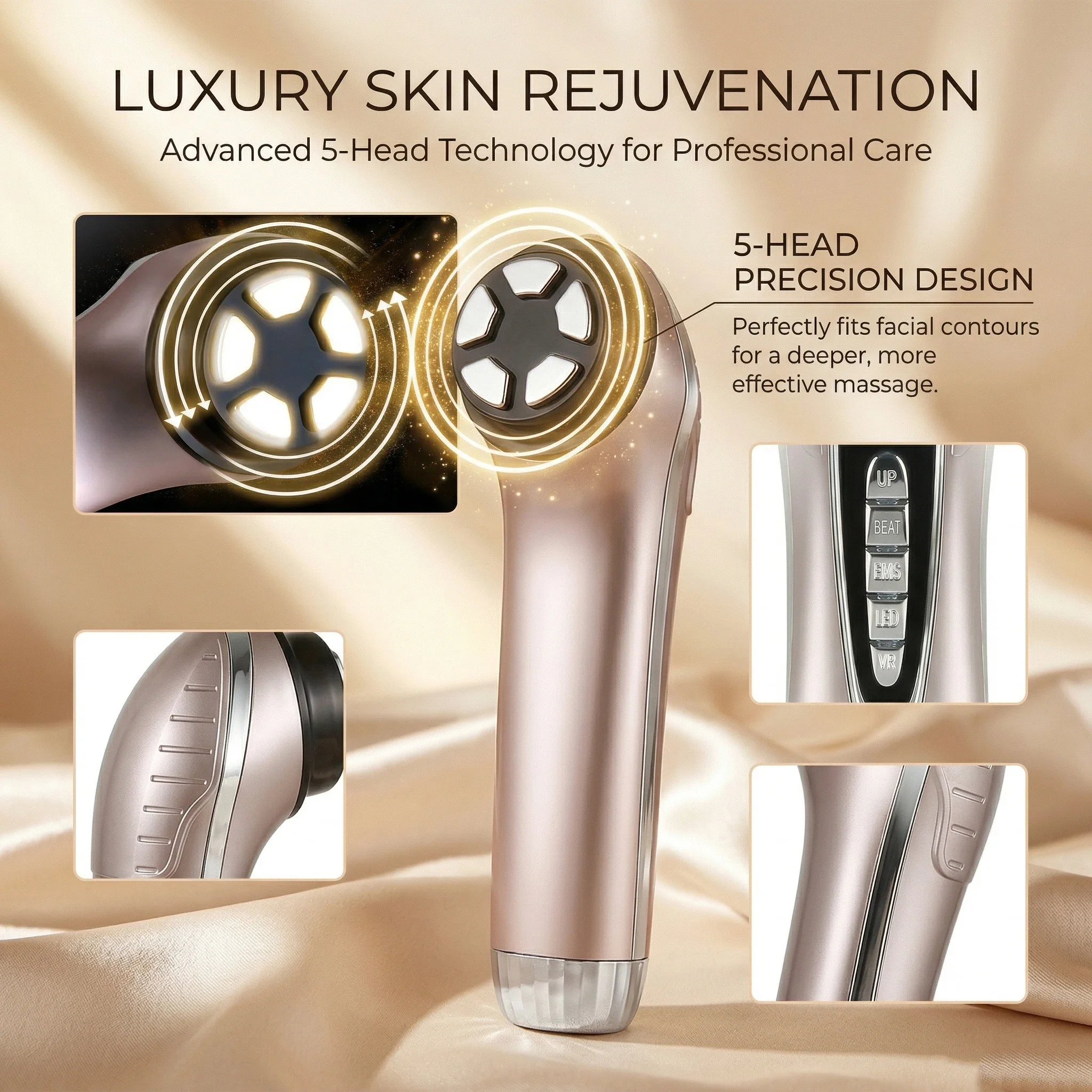 5 Modes Beauty Machine Skin Tightening Lifting LED Light Therapy Device Anti-Wrinkle for Youthsful Skin