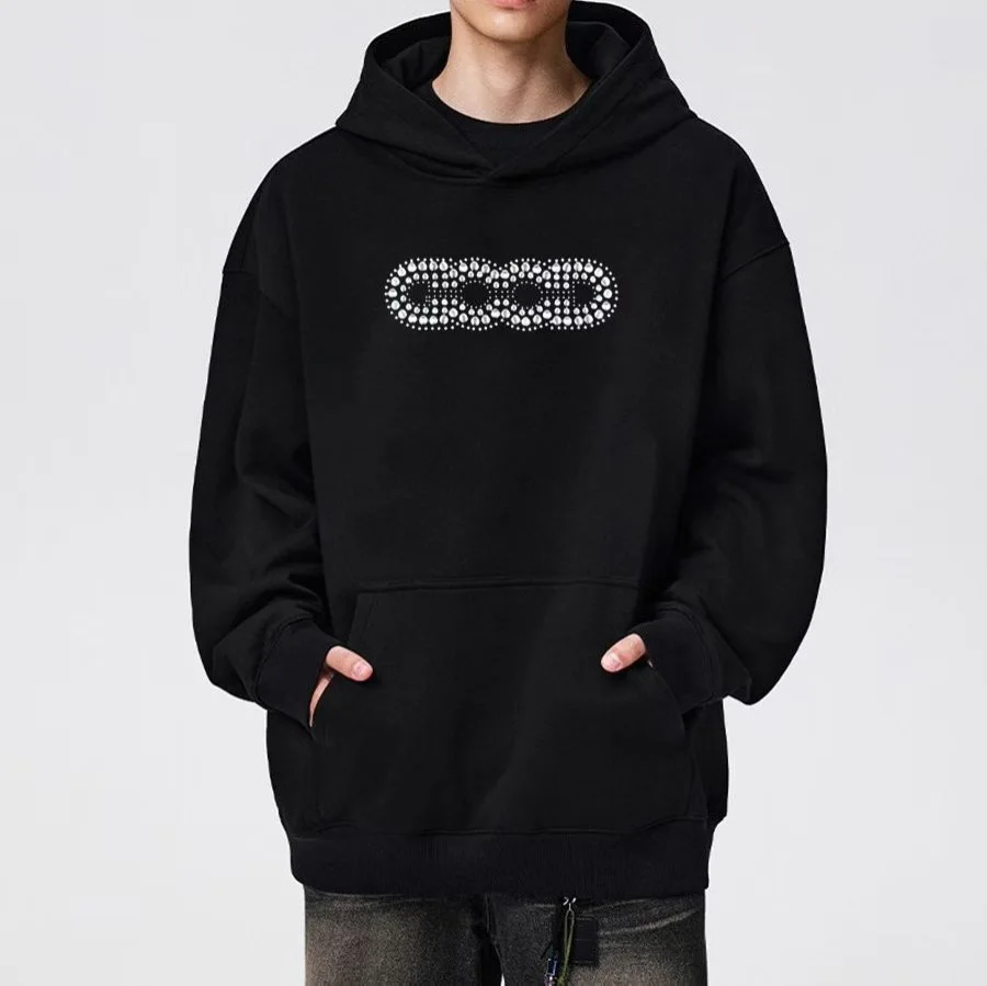 Premium Quality Goodbrand New Color-Block Rhinestone-Embellished GOOD Hoodie for Men & Women - Sportswear for Fall/Winter