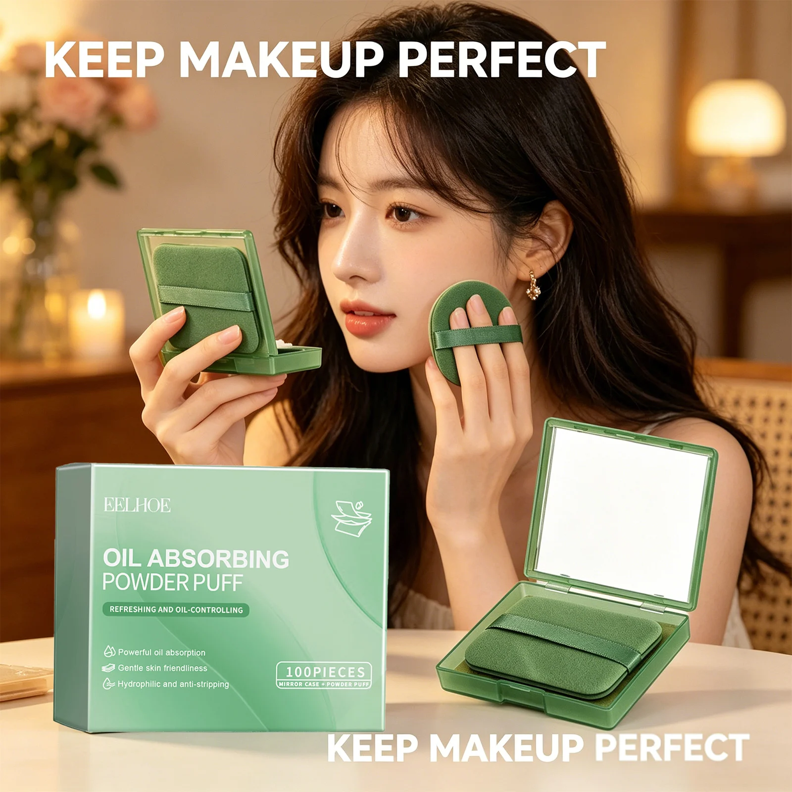 Facial Oil Absorbing Paper Remove Stains Powerful Oil Absorption Refreshing Reduce Reflection 3-in-1 Oil Control Blotting Sheets