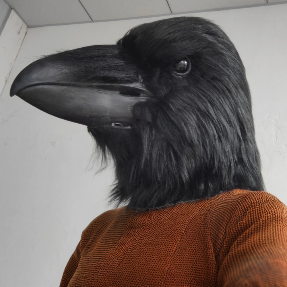 Funny Bird Mask Black Latex Cosplay Crow Masks Horror Beak Adult Halloween Cosplay Prop Fancy Dress Toys Masquerade Mask Joker