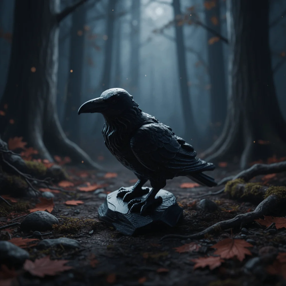 Gifts Gothic Style Crow Statue Crafts Raven Prop 3D Printed Crow Ornaments Home Decoration Bird Ornaments Craft Farm